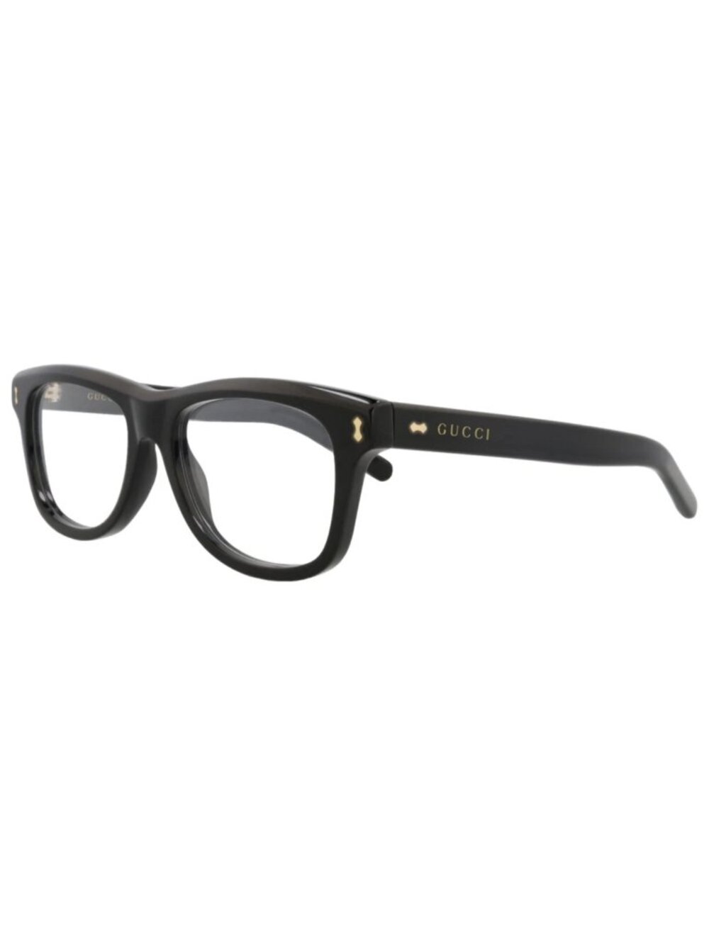 New Gucci Women's Eyeglasses Square Rectangle Recycled Acetate Frame Mens Black